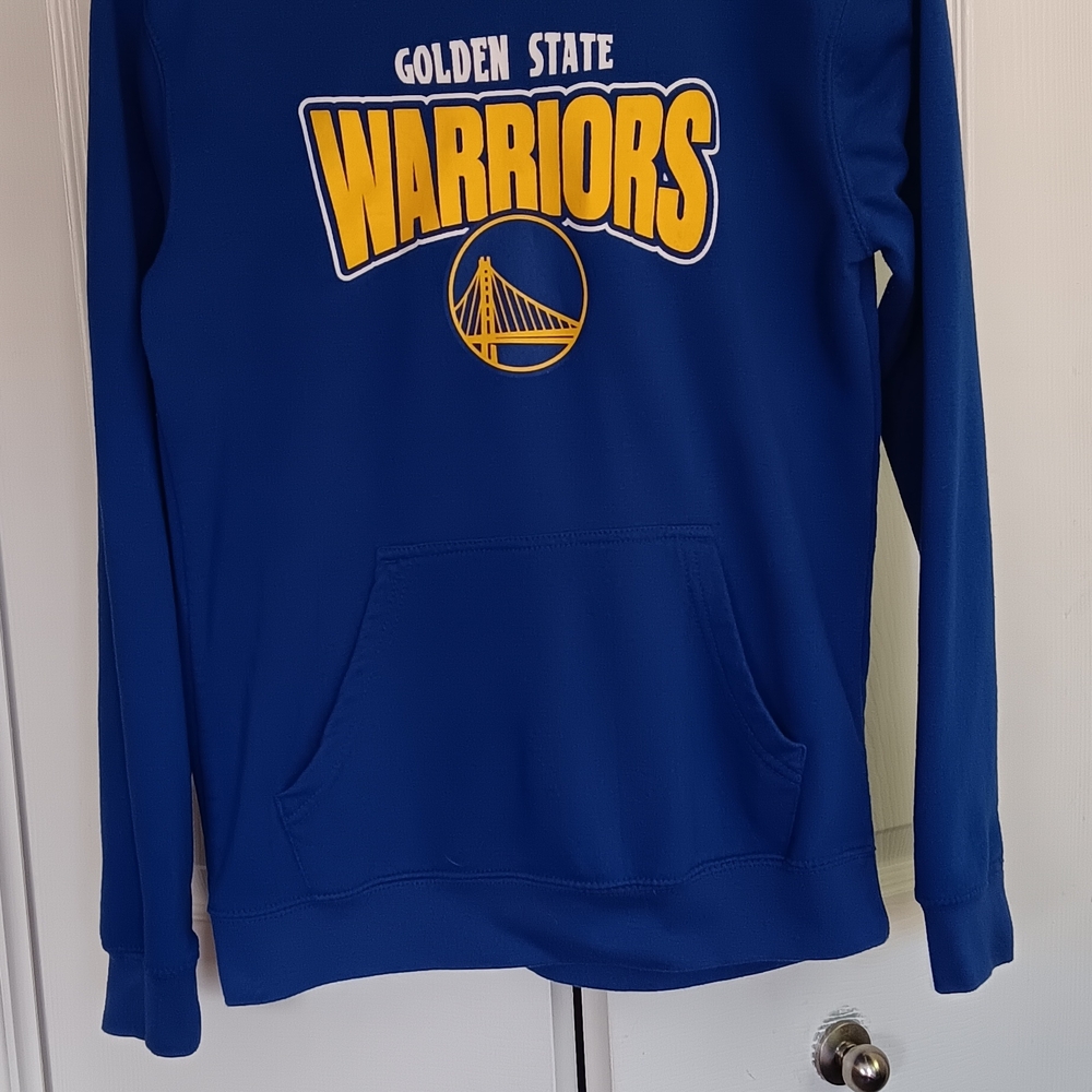 NBA Youth Golden State Warriors Blue Yellow Hoodie Sweater Size L 14/16